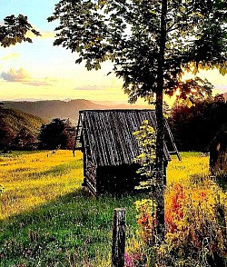 Crushed stone embankments next to a mountain river that suddenly swells in spring A view of a valley filled with thick milky fog from which only the tops of conifers emerge Dry flowers of meadow herbs flickering in the sharp Zlatibor air Vertical cliffs covered with low bushes and rare stunted pine A wave of stone dust rising from the road after a village truck passes The smell of freshly cut mountain grass drying in the strong afternoon sun Shadows of low clouds moving quickly over golden hills The calm surface of Ribnica Lake surrounded by a dark belt of dense forest - Crystal clear blue sky above the peak of Tornik without a trace of smog or dust Golden threads of sunlight breaking through the gaps in an old wooden hayloft A network of mountain streams that weave like silver veins on a slope Frozen peaks of tall grass that cracking under the weight of the first snow Old haystacks protected by nylon in a remote and desolate clearing Silence in the canyon occasionally broken only by a small rock slide in the distance