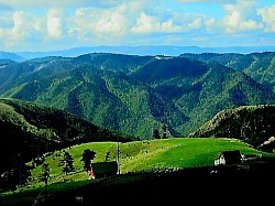 The reflection of the moon on the frozen slopes that look like cast silver Old plow furrows in abandoned fields that nature has reclaimed A group of pine trees in a clearing that look like natural sentries over a ravine Yellow lichens that completely cover the southern side of a rocky ridge The steam rising from the mountain road as the sun appears after the rain An uninterrupted series of hills that disappear into the distant haze towards Bosnia - Dark holes of caves in limestone sections that human feet rarely reach A network of dry twigs and needles on the surface of a forest pond Wild bees buzzing around mountain heather in the hot sun The shadow of an eagle flying quickly over the golden carpet of Zlatibor grass Deposits of fluffy snow on wooden ladders leaning against an old hut The sharp smell of ozone and conifers after a storm cloud has passed